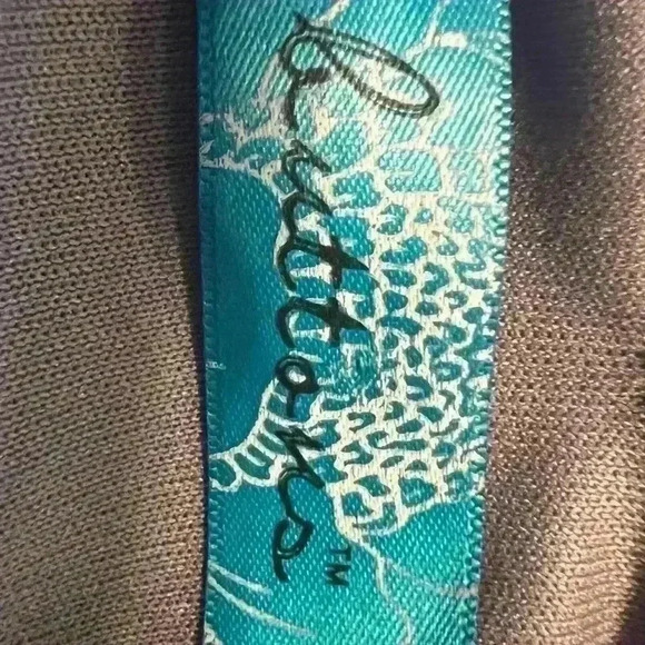 Buttons V Neck Cinched Waist Glitter Shift Dress Medium - Picture 4 of 4